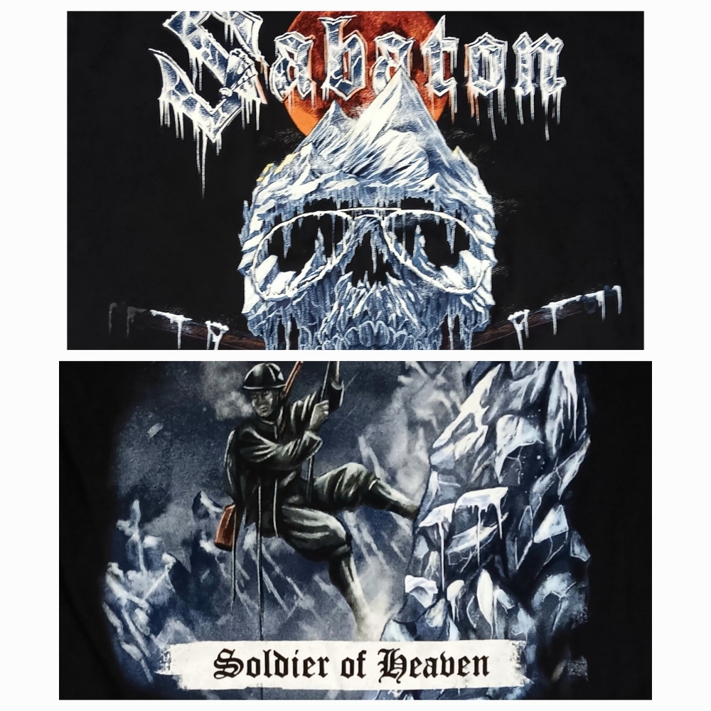 Sabaton Soldier of Heaven Concert t-shirt Ice Skull Heavy Metal Hard Rock Metal